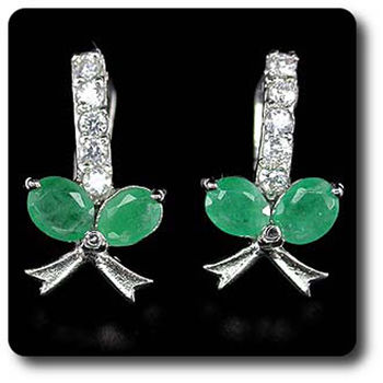 BOUCLES D'OREILLE EMERAUDE