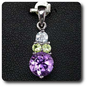 PERIDOT, AMETHYST,  TOPAZ PENDANT