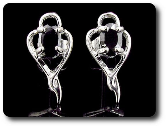 BOUCLES D'OREILLE SAPHIR NOIR