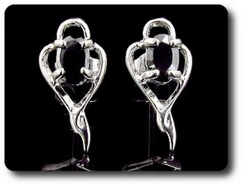 BOUCLES D'OREILLE SAPHIR NOIR