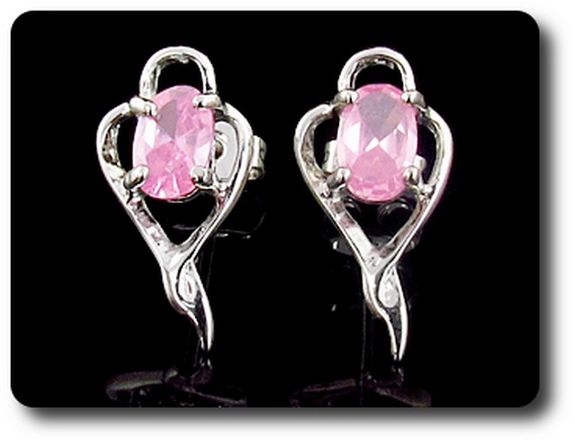 BOUCLES D'OREILLE SAPHIR ROSE