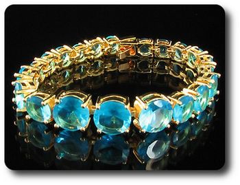 21x10-5mm Blue  Topaz Bracelet