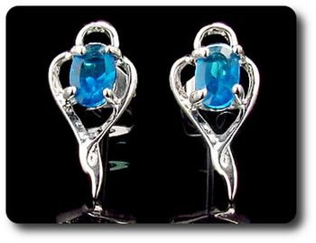 BOUCLES D'OREILLE SAPHIR BLEU