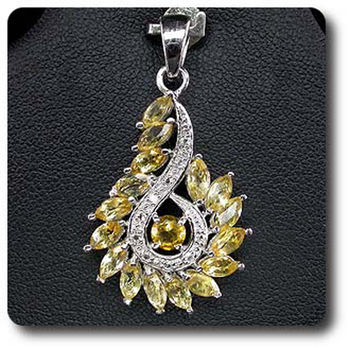 PENDENTIF CITRINE & TOPAZE BLANCHE