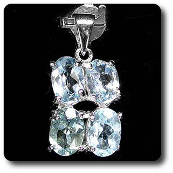 PENDENTIF TOPAZE BLEU