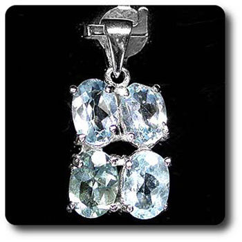 PENDENTIF TOPAZE BLEU