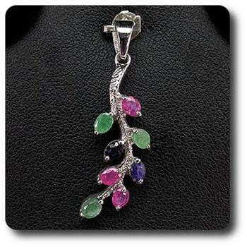 EMERALD RUBY SAPPHIRE PENDANT