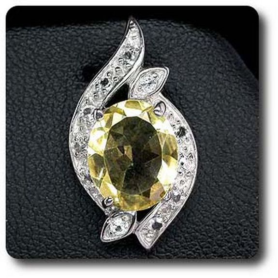 PENDENTIF CITRINE & TOPAZE BLANCHE