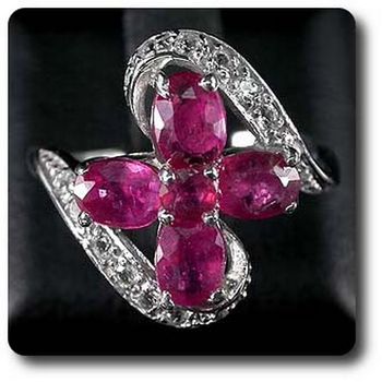 RUBY & WHITE TOPAZ RING