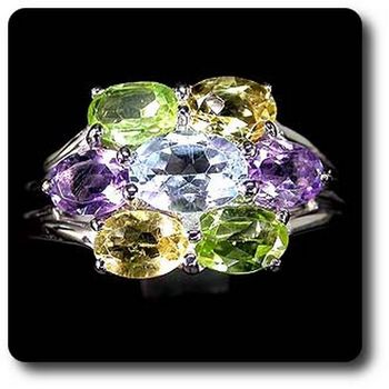 AMETHYST, PERIDOT, CITRINE & TOPAZ RING