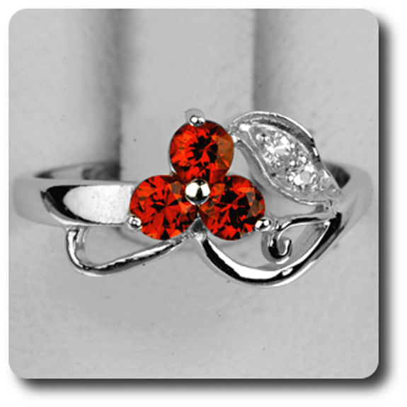 BAGUE GRENAT SPESSARTITE DIAMANT