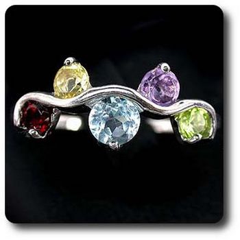 AMETHYST, PERIDOT, GARNET, CITRINE & TOPAZ RING