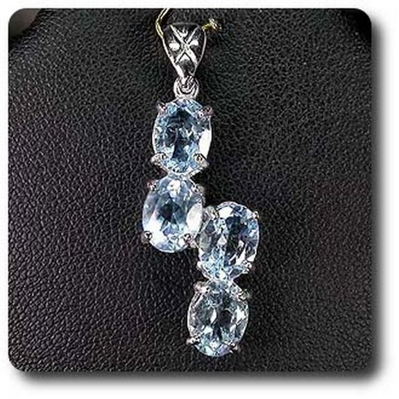 PENDENTIF TOPAZE BLEU