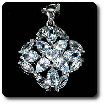 PENDENTIF TOPAZE BLEU