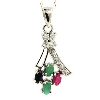EMERALD RUBY SAPPHIRE PENDANT