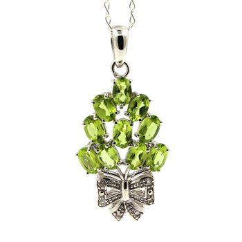 PERIDOT & WHITE TOPAZ  PENDANT