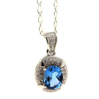 PENDENTIF TOPAZE BLEU