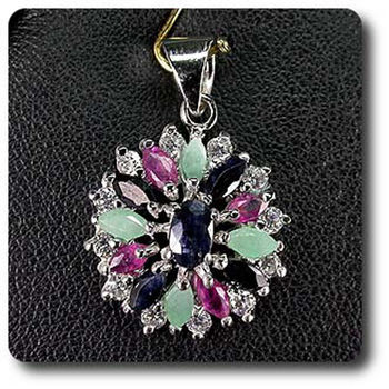 EMERALD RUBY SAPPHIRE PENDANT