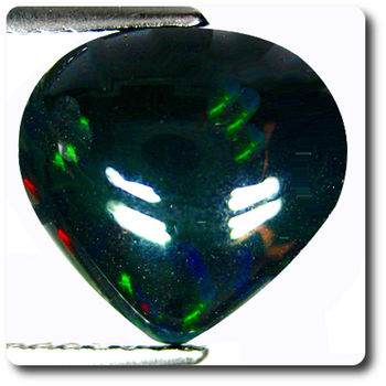 Opale Noire Naturelle D'Éthiopie - 2,22 Carats - Cabochon Ovale - Neuf Avec Certificat