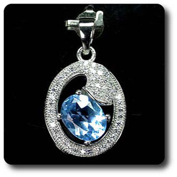 PENDENTIF TOPAZE BLEU