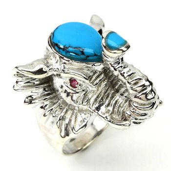 Turquoise & Ruby RING