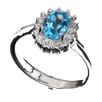 Bague Topaze bleu
