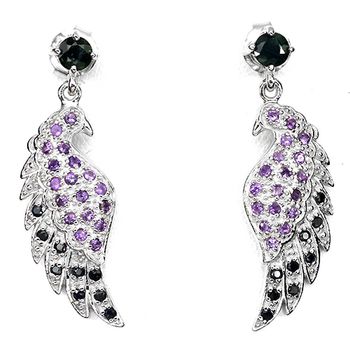 Amethyst, Sapphire EARRINGS