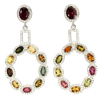 Boucles d'oreille Tourmaline multicolore