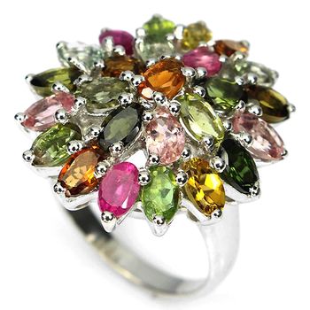 Bague Tourmaline multicolore