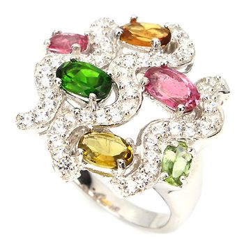 Tourmaline & Chrome Diopside RING