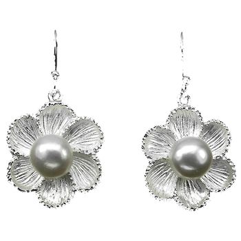 Boucles d'oreille Perle en forme de fleur