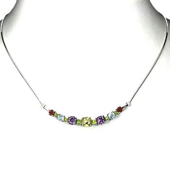 Amethyst, Garnet, Peridot, Citrine, Topaz Necklace