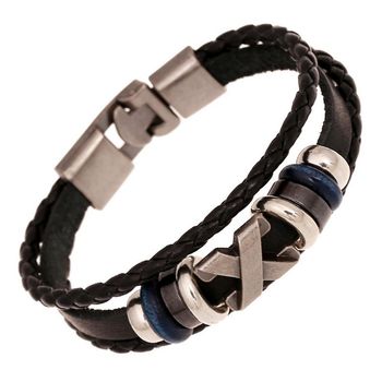 Bracelet homme en cuir noir
