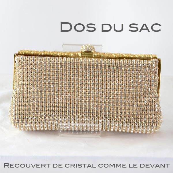 Pochette De Soirée étincelante En Cristal Doré - Mini Clutch Pour Fête, Mariage, Cadeau