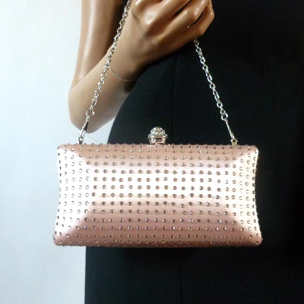 Petit Sac De Soiree Polyedrique Satin Et Strass