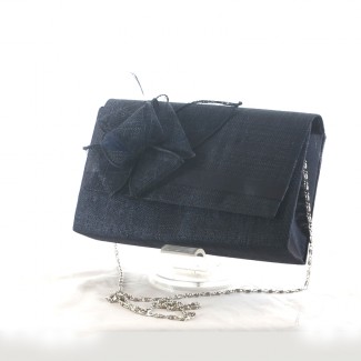 Navy Blue Wedding Sinamay Evening Clutch Evening Wedding Handbag Navy Sinamay