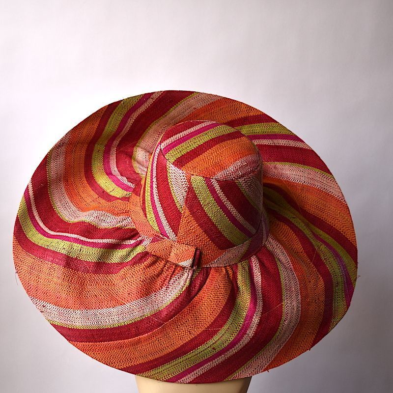 Chapeau Cloche Rouge Adulte - Style Bohème Hippie - Modèle Capeline écharpe Bonnet - Taille M