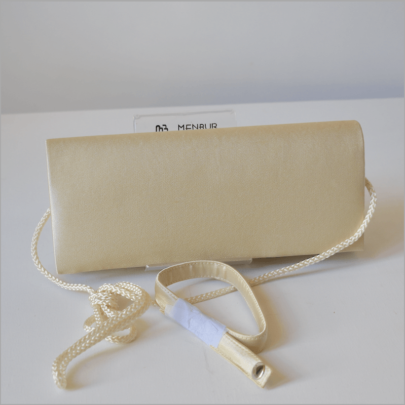 Champagne satin clutch bag sale