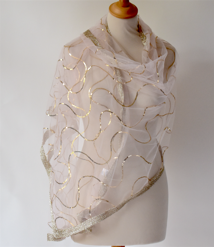 Etole rose pâle et dorée pour mariage, cérémonie, soirée en voile d