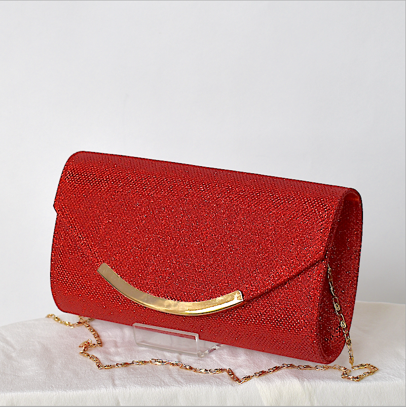 Red bordeaux coral orange wedding clutches