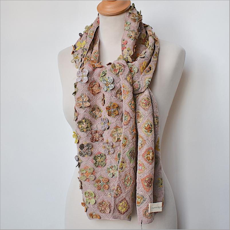 Sophie Digard Large pure linenscarf dust pink