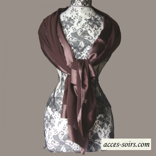 Chocolate brown wedding, evening stole ) silk and satin Chocolate brown wedding, evening stole ) silk and satin