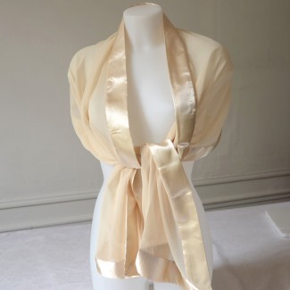 Châle Femme En Mousseline De Soie - 180 X 65 Cm - Élégant Pour Mariage, Soirée - Blanc - Foulard Polyvalent Léger