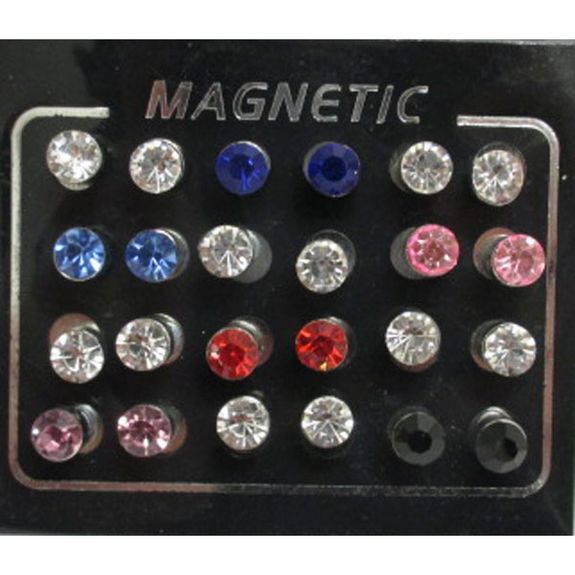 Boucles D'oreilles Magnétiques - 8 Paires Avec Cristaux - Sans Piercing, Pour Hommes Et Femmes Boucles D'oreilles Magnétiques - 8 Paires Avec Cristaux - Sans Piercing, Pour Hommes Et Femmes