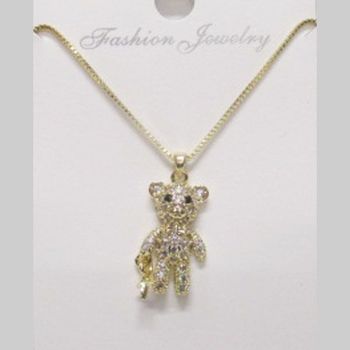 Golden teddy pendant jewelry 