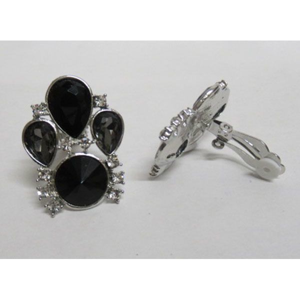 Boucles D'oreilles Clips Argent Avec Cristaux - Bijou Vintage Style Diamant - Modèle 2326 Sans Marque