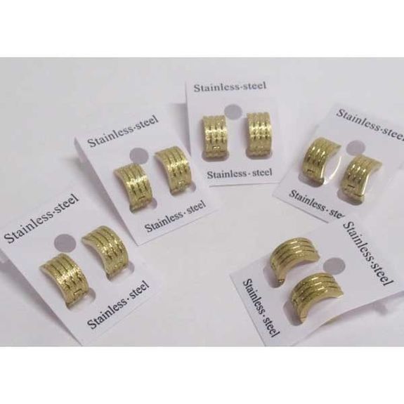 boucles d'oreilles créoles en acier dore pour fêtes