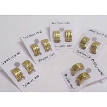 boucles d'oreilles créoles en acier dore pour fêtes