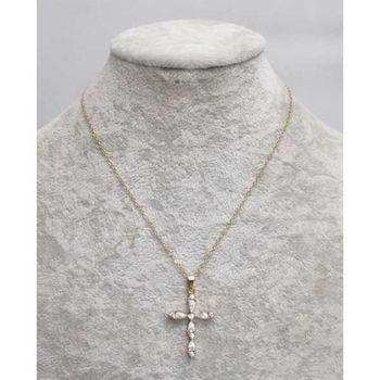 Gold-plated steel cross jewelry with zircon