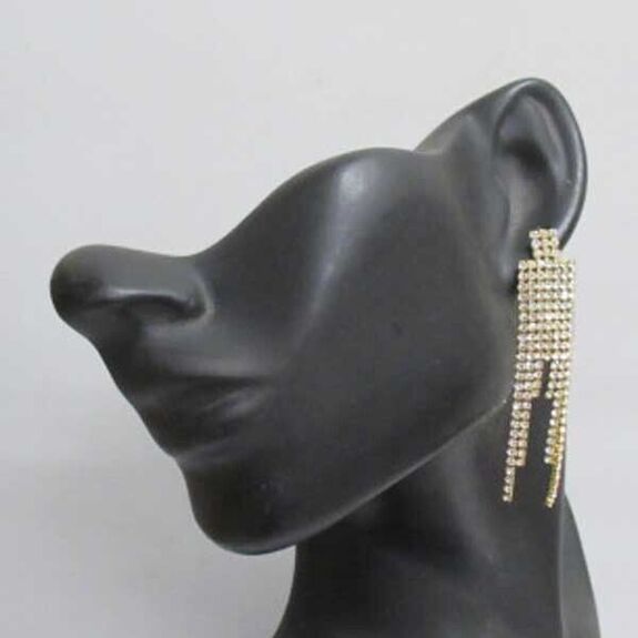 steel earrings with rhinestone drops